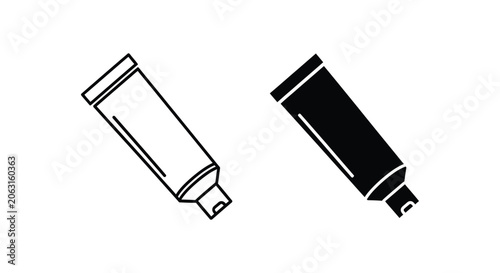 Two simple marker pens icon illustration