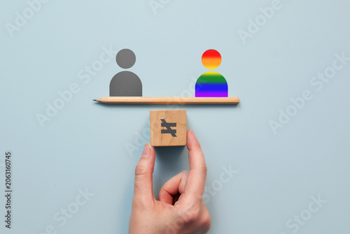 Schilderij op canvas Equality and LGBTQ rights concept with equal opportunity and non discrimination