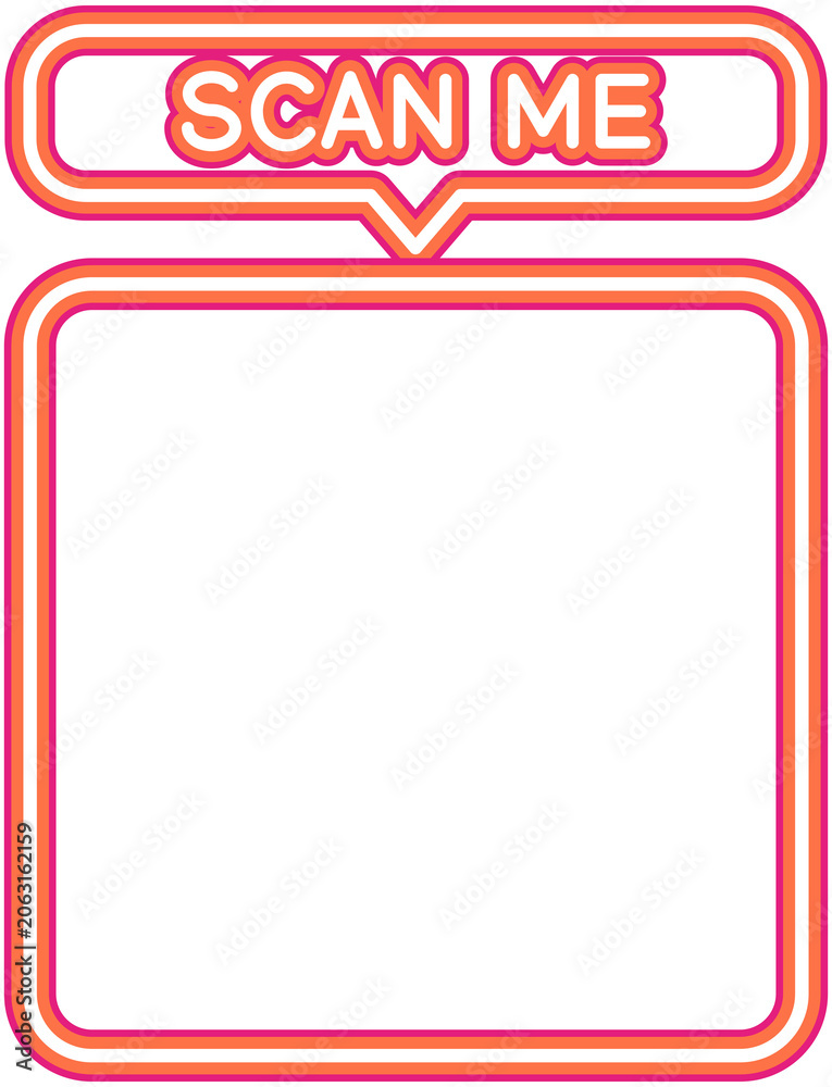 Obraz premium Neon Scan Me Frame