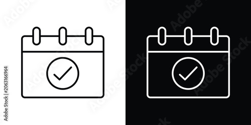 фотографія Calendar check icon in vector. Logotype icons