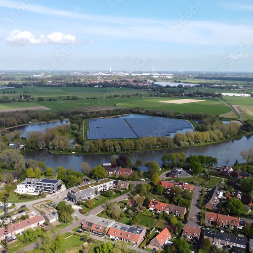 Panoramic view of solar farm