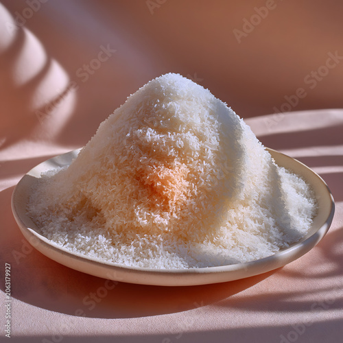 Dragon Boat Festival Glutinous Rice Hill Sculpture Minimal Poster, Top-down Rice Mound Side Light Contrast, Contemporary Still Life Art, Visual Material For Snack Tech Gift Box
