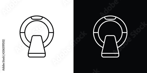 Принти на полотні MRI icon symbol black illustration set. line and flat designs