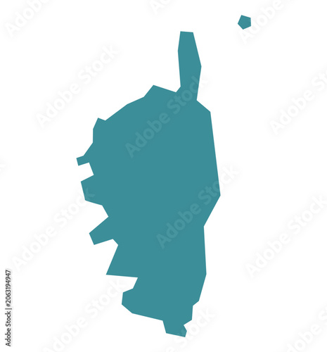 Corsica island map filled with color on white background