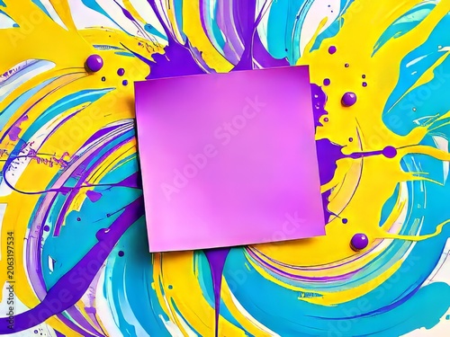 Vibrant abstract art with colorful splatters.