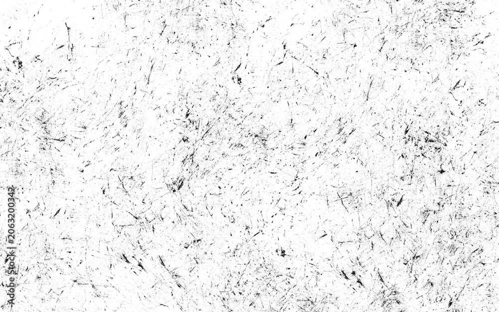 Fotografie Black and white scratched texture on transparent background