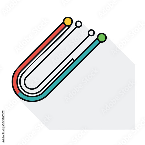 Colorful flat design paperclip icon
