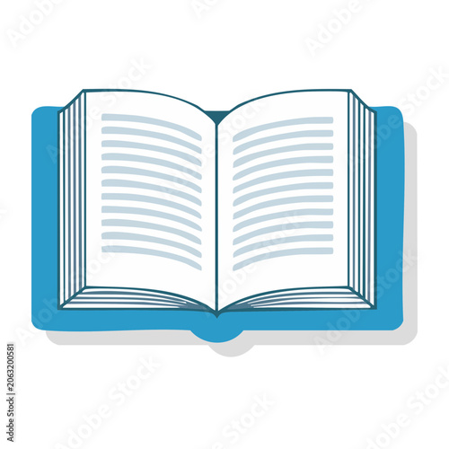 Flat design open book icon with transparent background