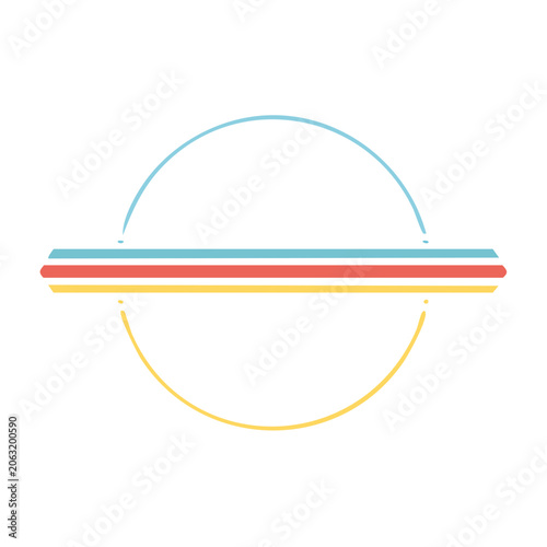 Flat design rainbow arc icon on transparent background
