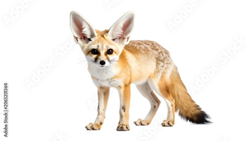 A full-body image of a desert-dwelling fox with oversized ears