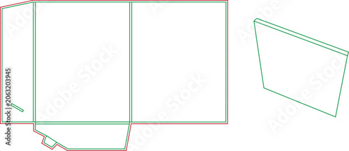 Foto Blank pocket folder die cut line blueprint for corporate stationery mockups and
