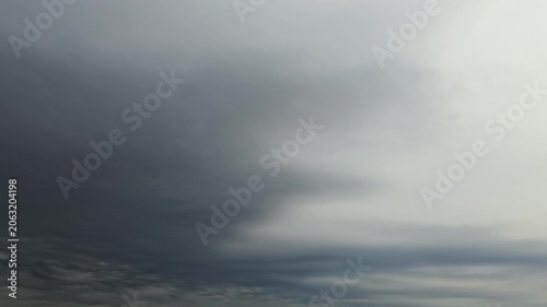 Cloudscape, Timelapse of Dramatic Gray Storm Clouds with Moody Overcast Sky for Weather and Climate Background