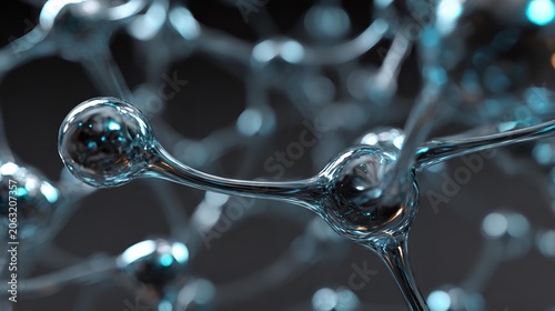 Glossy liquid metal form stretching in a futuristic high-tech environment with dramatic lighting. Concept of artificial intelligence, advanced materials, and digital innovation.