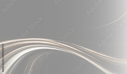 Cuadro en lienzo Gold platinum lines black background, abstract premium wave trails, futuristic l