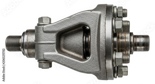 Car parts, automotive universal joint or driveshaft assembly with metallic components and bolts for vehicles. Car parts utilized in various vehicle types for drive systems,