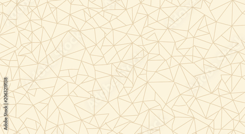 Bild auf Leinwand Abstract irregular geometric triangle pattern on pale beige background, fine line network texture