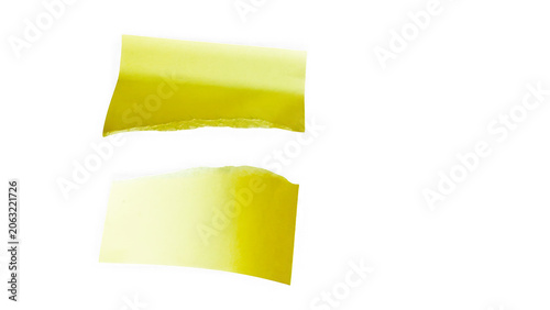 Two yellow sticky notes on a plain background