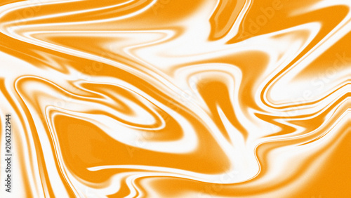 Obraz na plátně Orange and white liquid marble swirl abstract background design