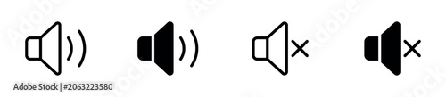 Foto Volume On and Off Icon Set