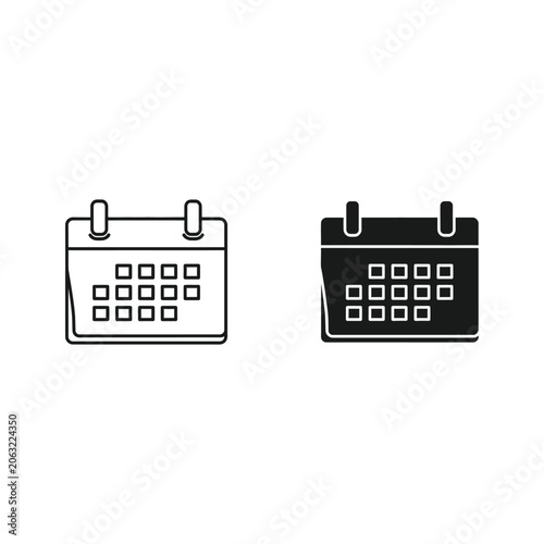 Two calendar icons with different colors and designs, time management