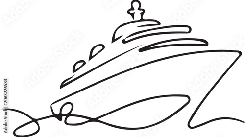 Simple sketch of a luxury cruise ship sailing