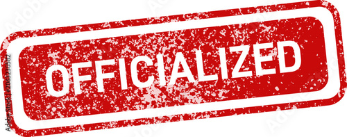 Obraz na płótnie Officialized red rubber stamp impression isolated on white background