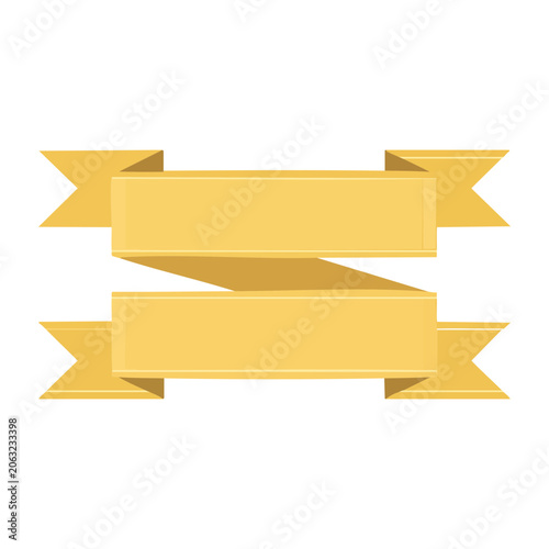 Gold Ribbon Banner Vector