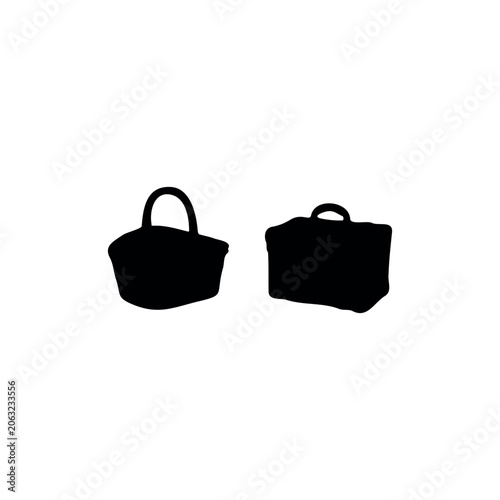 Picnic basket silhouette icon vector illustration.
