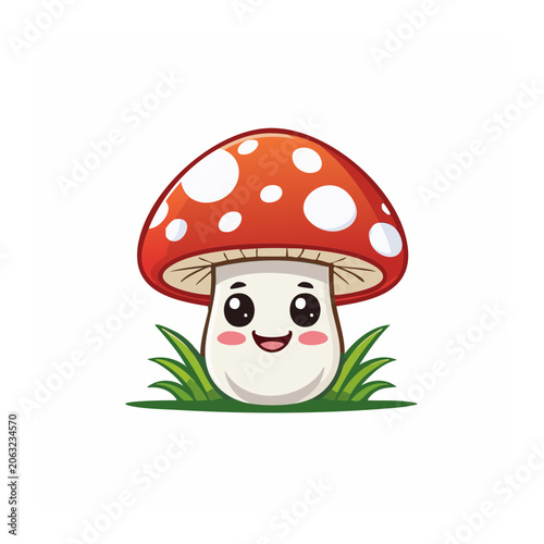 Cartoon strawberry character with face