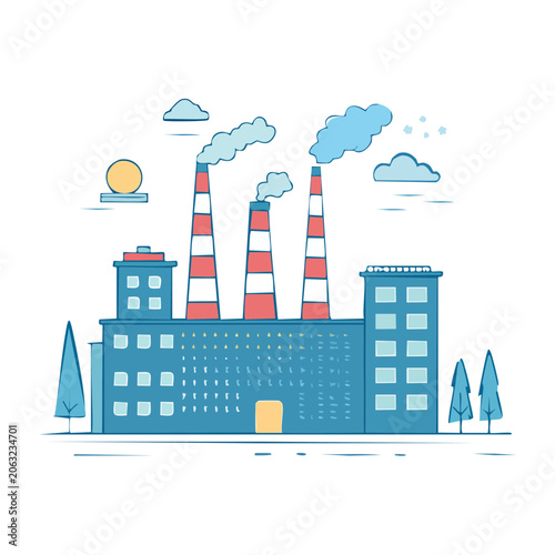 Flat design skyscraper cityscape vector