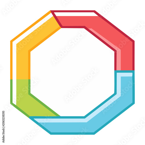 Colorful flat design octagon icon