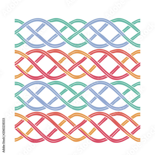Colorful Interlaced Ribbon Seamless Pattern