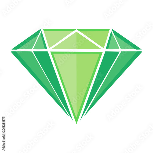 Flat Design Emerald Gemstone Icon