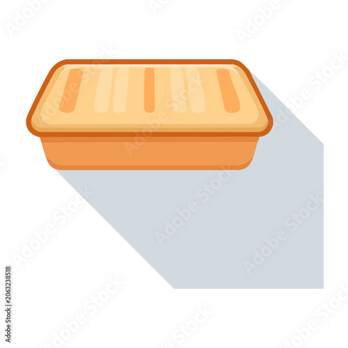 Orange plastic food storage container with lid