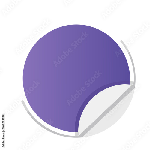 Purple sticker with peeled corner icon