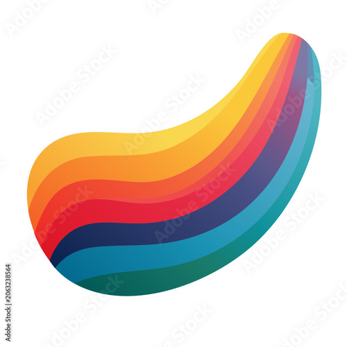 Rainbow gradient abstract wave shape