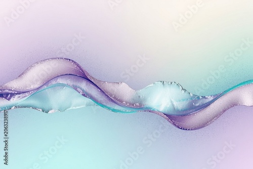 Pastel blue purple lilac lavender green turquoise agua teal yellow beige white abstract background. Color gradient ombre. Noise grain granular particle spray. Line wave. Light soft pale. Metallic foil
