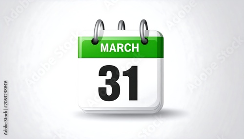 A green and white calendar icon showing the date March 31
