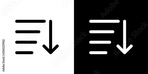 Foto Sort descending arrow list icon set in solid and outline style