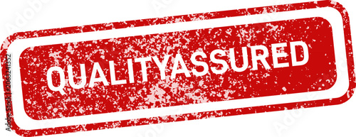 Tableau sur toile Quality assured red stamp on white background guarantee seal for business and pr