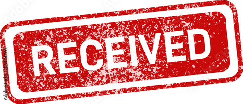 Canvastavla Distressed red rubber stamp graphic with 'received' text and star border isolate