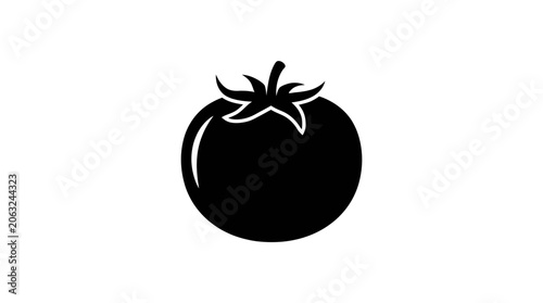 Принти на полотні Tomato Silhouette On White Background A Simple Vegetable Icon