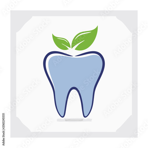 Blue heart with green leaf vector icon
