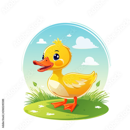 Cartoon sun character relaxing on beach