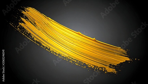 A golden brush stroke on a dark background