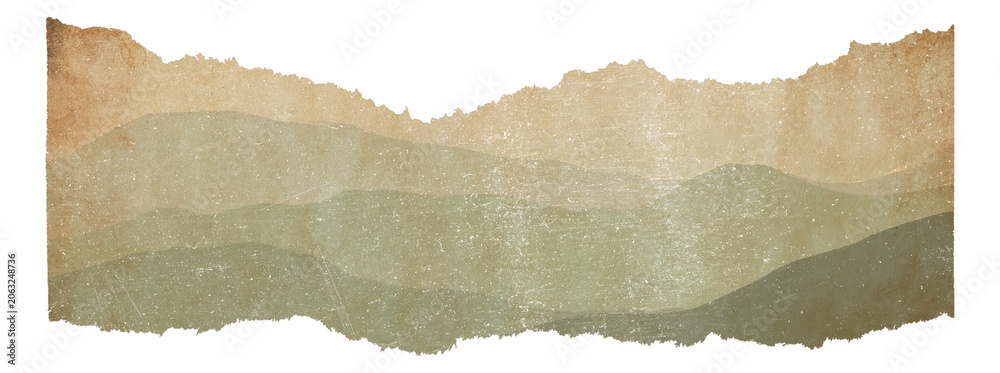 Obraz premium PNG Abstract torn paper landscape texture in earthy muted tones, transparent background