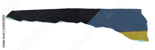 Obraz na płótnie Abstract Torn Textured Material Piece with Multi-Color Patterns on Transparent B