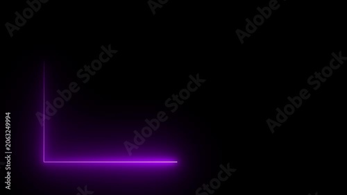 White Neon Glowing Frame Background Flashing Light Effect Isolated on Black Repetitive Motion Graphics Animation