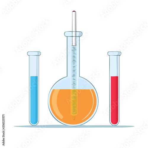 Laboratory Glassware Flat Design Illustration