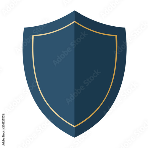 Navy blue and gold shield icon with transparent background